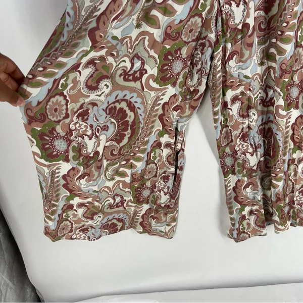 Aritzia Wilfred Chianti Jumpsuit Smocked Wide Leg Multicolor Paisley Print Crepe - Image 7