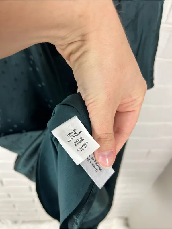 NWT Madewell Green Silk Polka Dot One Shoulder Dress Size 4 - Image 10