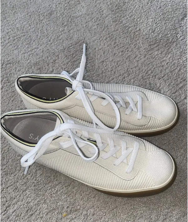 Rothy’s The Lace Up Vanilla Off White Textile Athletic Sneaker Shoes Wm 9US 40EU - Image 9