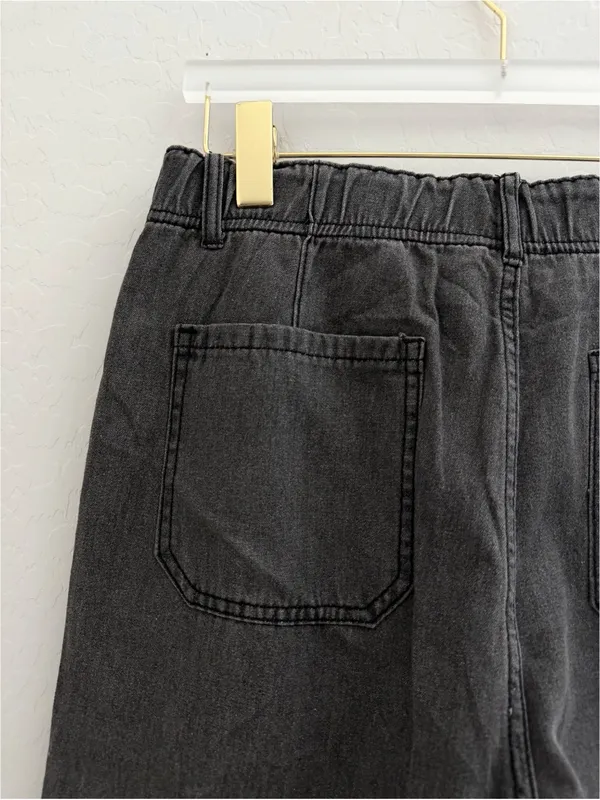 NWT Three Bird Nest Simply You Wide Leg Jeans washed black high-rise Boho Size L - Image 9
