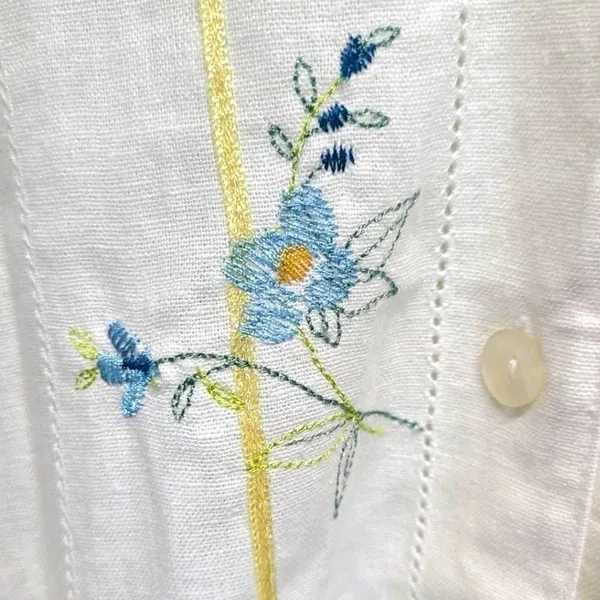 Napa Valley Woman Plus Size Linen Napa Valley‎ Floral Blouse Size 1X - Image 5