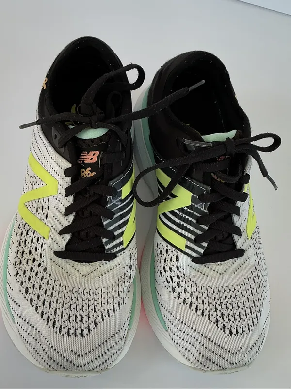New Balance Women's Running Shoes - White, Black & Neon Yellow Accents - Image 7
