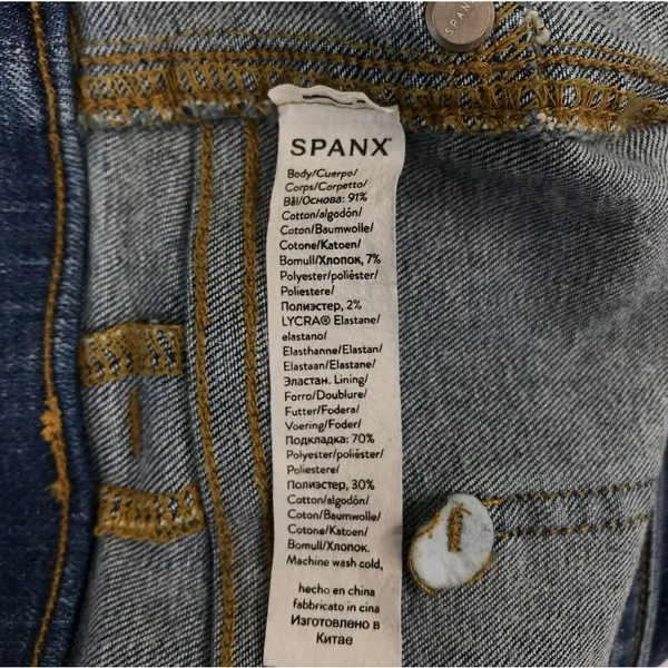 SPANX Ankle Straight PullOn Jeans W's L Vintage Indigo Shaping Comfort Travel - Image 9