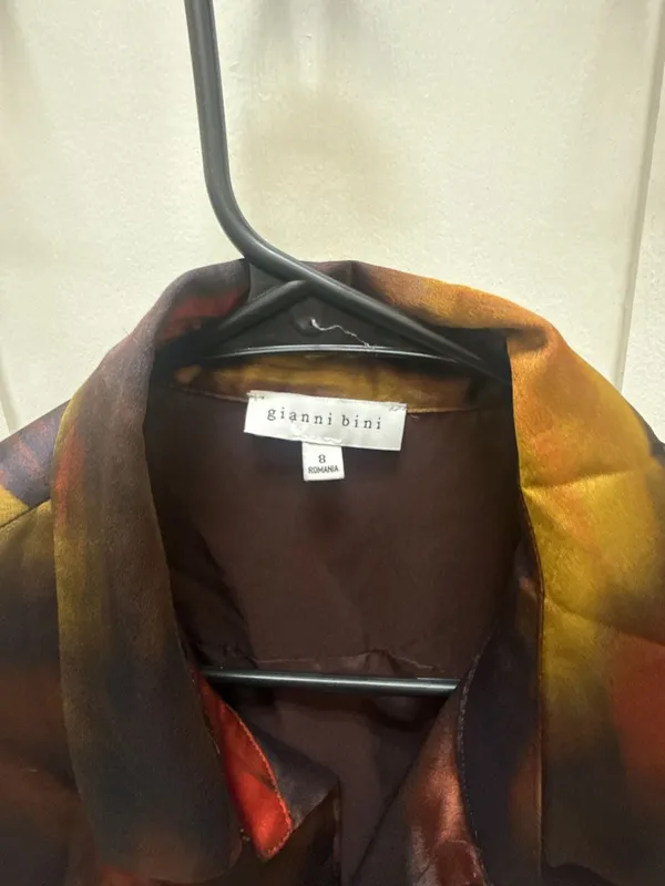 Gianni Bini Abstract Print Long Sleeve Shirt Dress Size 8 - Image 2