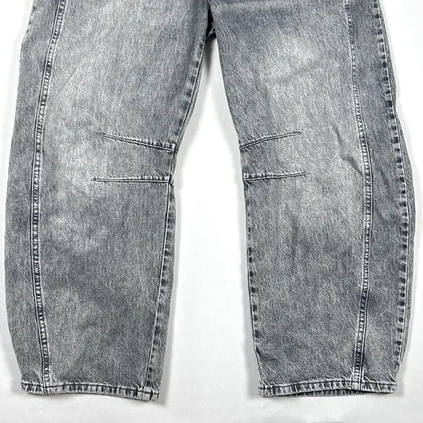 We The Free People Jeans Womens 27 Good Luck Barrel Mid Rise Gray Denim Cotton - Image 4