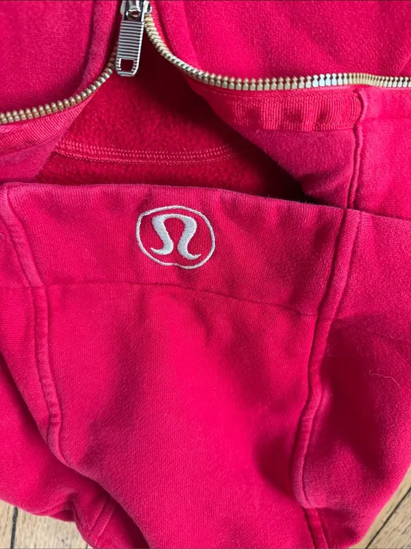 lululemon athletica Hot Pink Full-Zip Hoodie size 8 EUC - Image 4