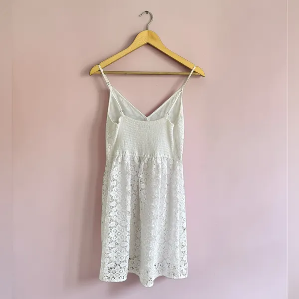 Abercrombie & Fitch A Line Lace-Trim Mini white Dress - Image 12