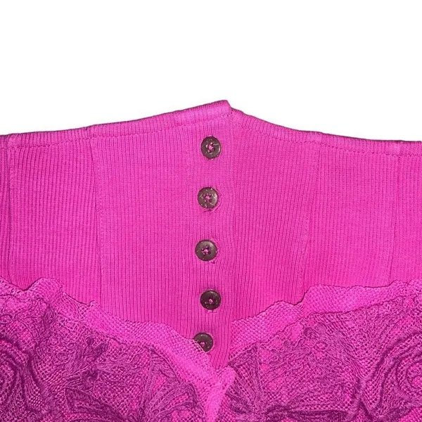 NWT Free‎ People Have My Heart Tank Top Womens XL Pink Lace Corset Crop Cami - Image 7