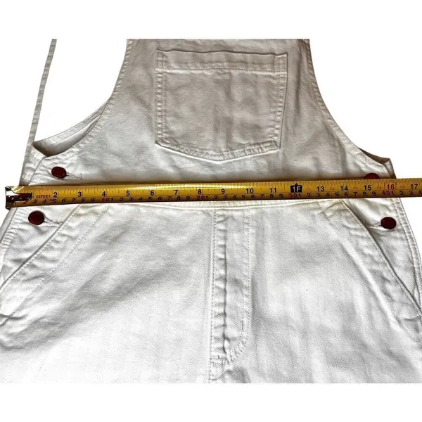 Universal Thread White Denim Overall Shorts Size 4 EC - Image 5