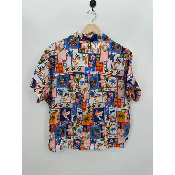 C&C California Linen Button Front Shirt Women‎ Sz M Coastal Vaca Tropical Cruise - Image 2