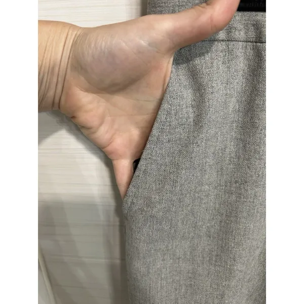 Banana Republic Martin Fit Wool Blend Wide Leg Gray Trouser Pant 8, Office - Image 3