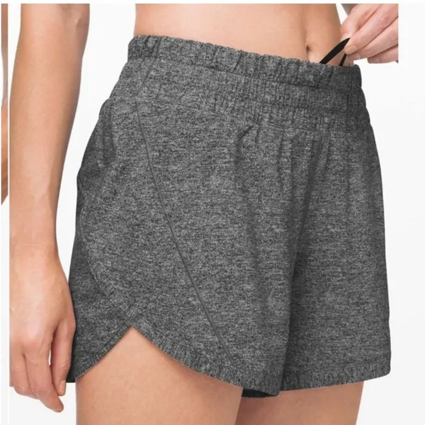Lululemon Track That Short 5" Heathered Grey W7AUZS Size 4 High Rise Running - Image 3