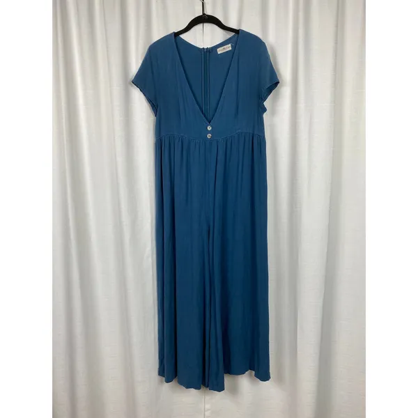 Natural Life Blue Avery Wide Leg Linen Blend Jumpsuit Sz.XS/S - Image 6