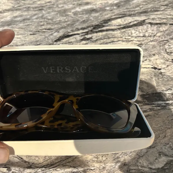 Versace Leopard Print Sunglasses - Image 8