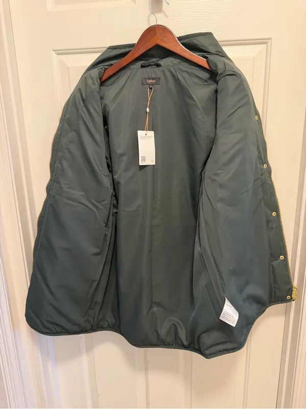 Quince Featherless Quilted Long Puffer Jacket Women’s Verdant Pine Size Medium - Image 6