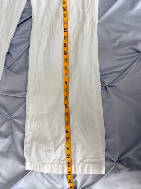 Old Navy White Wide-Leg Drawstring Pants - Image 6