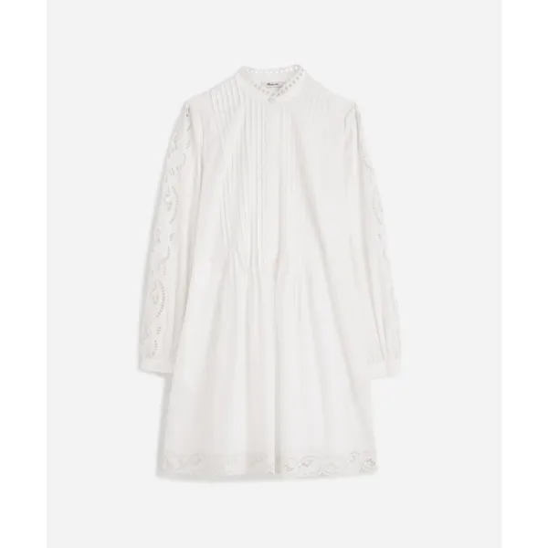Madewell Pintucked Eyelet Mini Dress Boho Cotton Cottagecore White Small NWT - Image 6