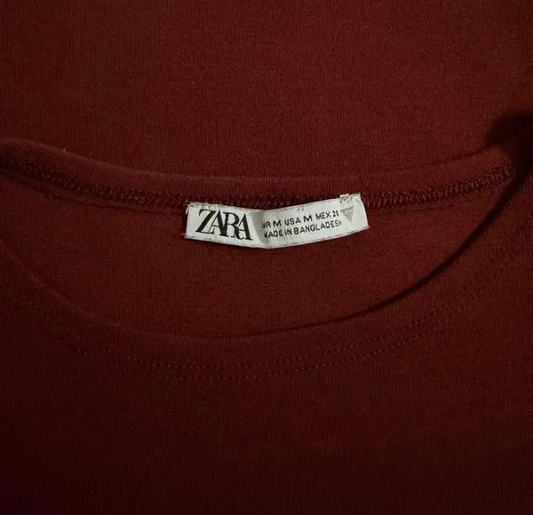 Burgundy Zara Baby Tee - Image 3