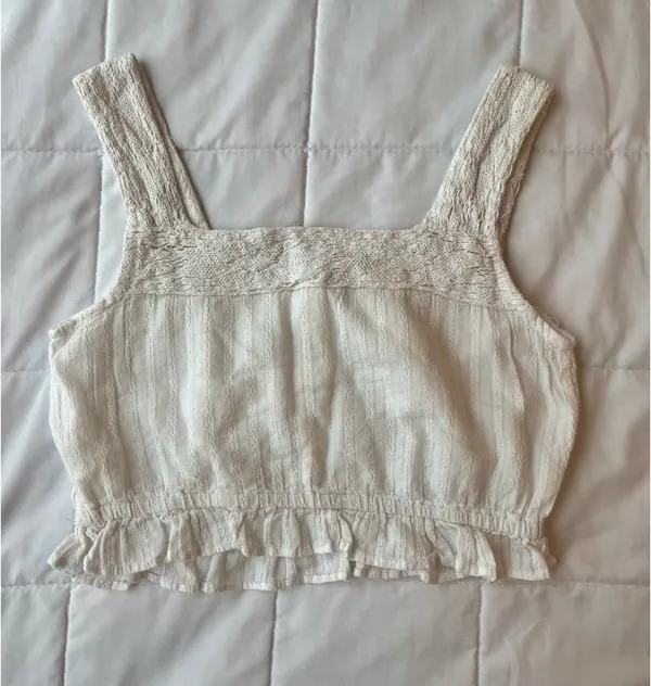 White Sleeveless Rebellion crop top - Image 2