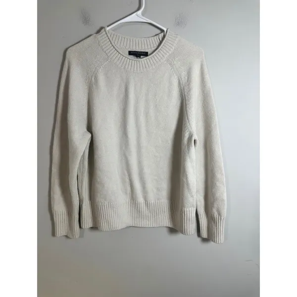Banana Republic Ivory Crew Neck Raglan Sweater HOL23 736732-01‎ Womens Large - Image 2