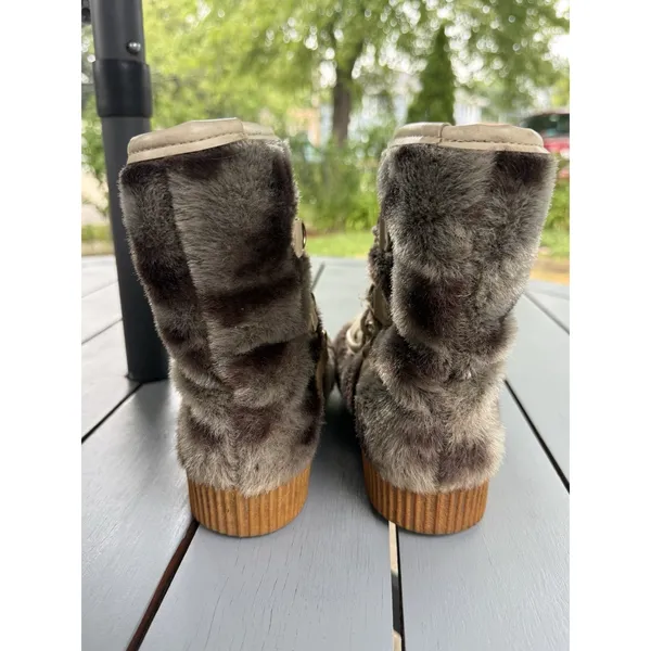 Vintage Foremost Professional Faux Fur Snow Boots Womens Size 7 Apres Ski Fluffy - Image 4