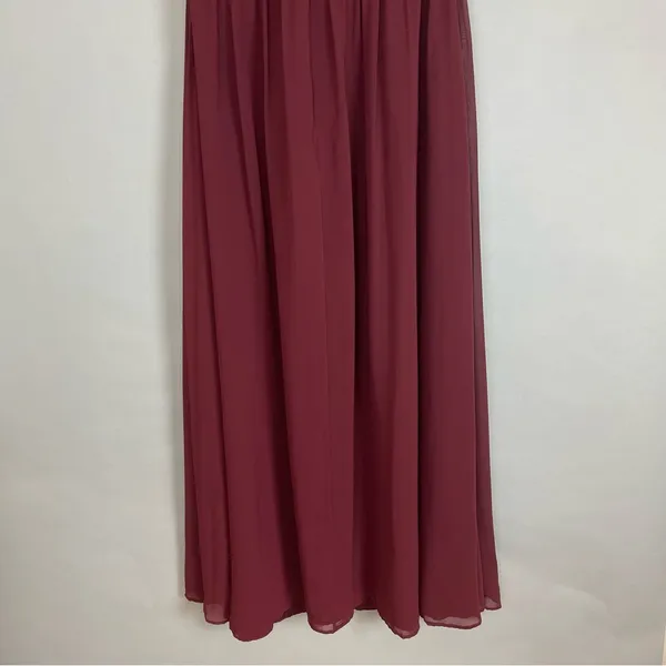 Revelry Bridesmaid Dress Halter‎ Tank Maxi Sleeveless Size 14 Brownish-Burgundy - Image 7