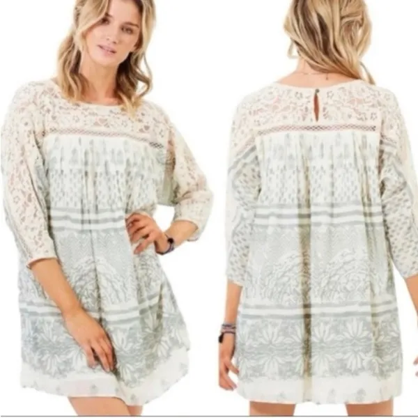 Free People Sun Daze Lace Mini Dress Medium - Image 6