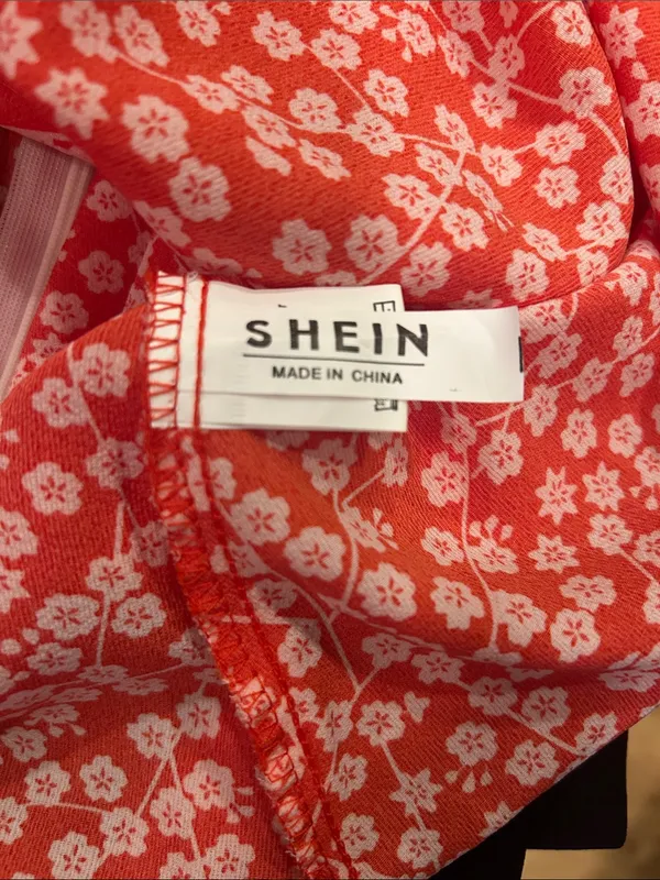 SHEIN Red Mini Floral Tie-Shoulder Sundress - Image 3