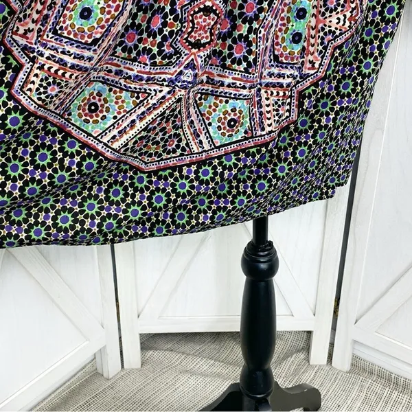 Maeve Anthropologie‎ Tiled Amethyst Dress XS Smocked Long Sleeve Boho Mosaic - Image 7