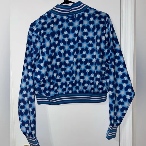 Free People Movement Blue Top Seed Printed Tennis Jacket Size small - Image 5