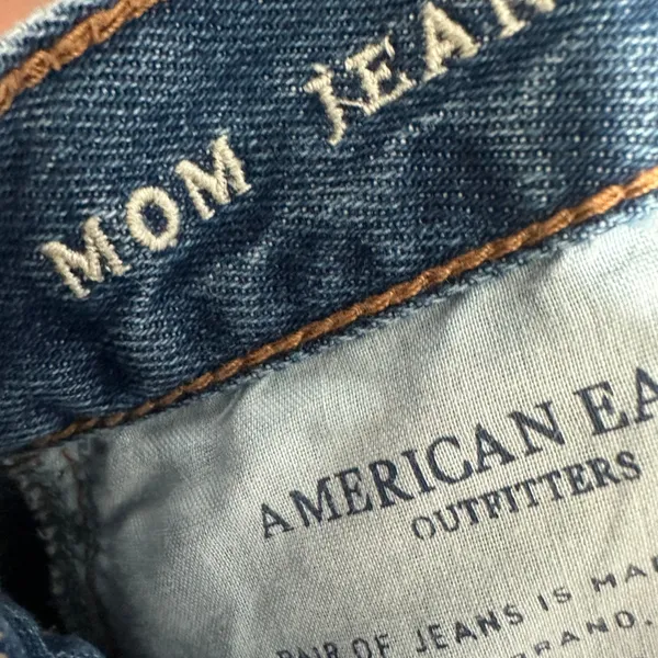 American Eagle Mom Jeans 2 X-Long Tall Blue High Rise Tapered Denim Premium - Image 5