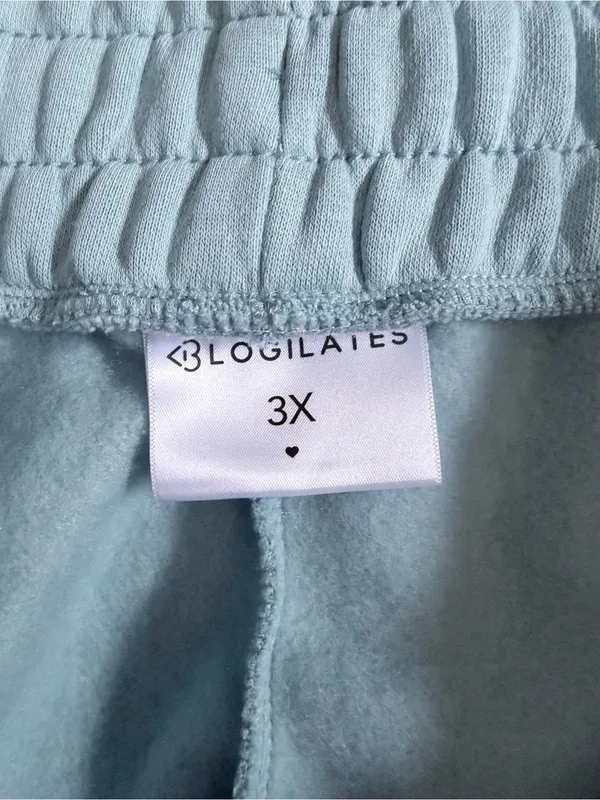 Blogilates Women's Travel Trouser High-Rise Wide Leg Sweatpants Lt Blue 3X NWT - Image 6