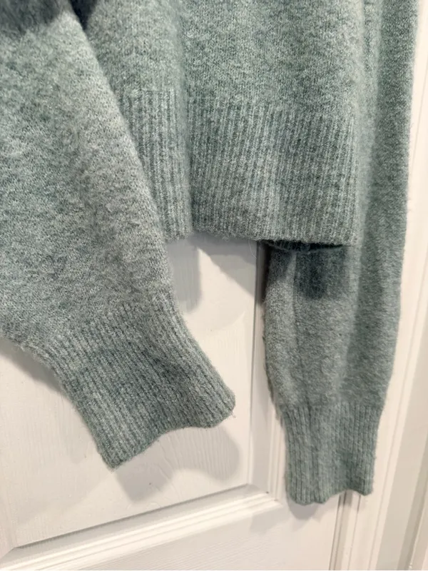 J.Crew Size S Sage Green Merino Wool Alpaca Blend Crewneck Sweater - Image 5