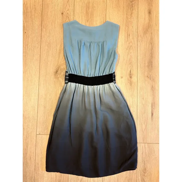 Y2K Single Dress Womens Silk‎ Ombre Crystal Mesh Mini Cocktail Dress Blue Navy S - Image 5