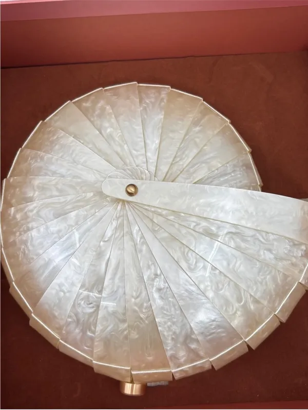 Cult Gaia Sirena Shell Acrylic Rounded Seashell Clutch in Ivory - Image 4