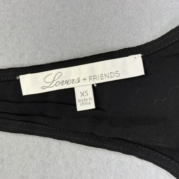 Lovers + Friends Womens XS Black Silver Metallic Shimmer Racerback‎ Camisole Top - Image 2