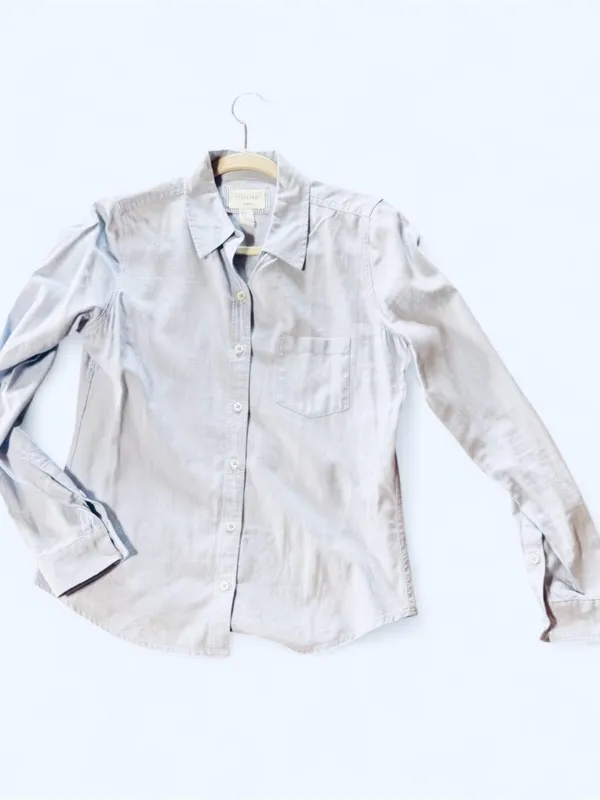 Forever 21 LA*CA Label Blue Button Up Blouse Sz S - Image 4