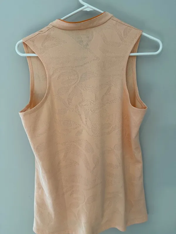 Nike Dri-FIT Floral Jacquard Sleeveless Golf Polo M - Image 7
