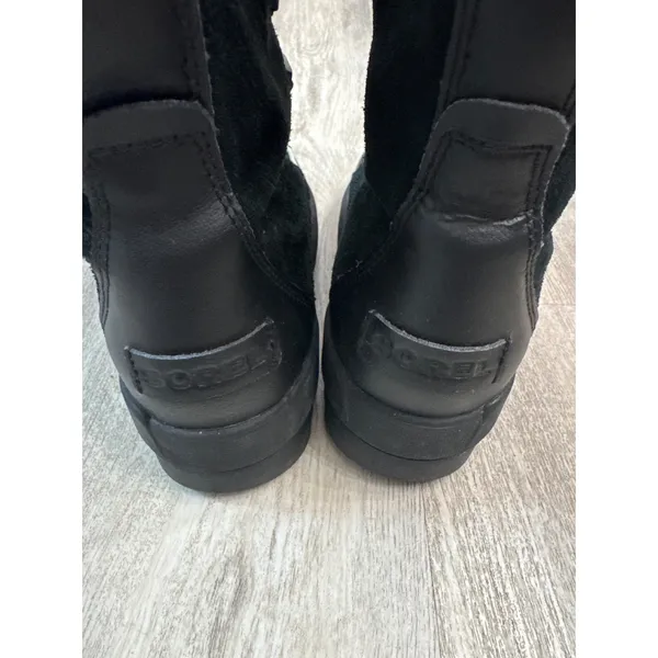 Sorel Torino II Tall Boots Waterproof Black Suede Faux Fur Womens Size 7‎ - Image 7