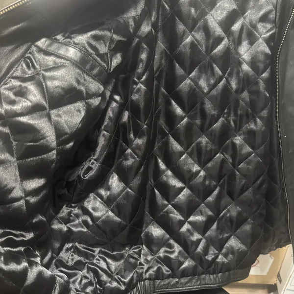 Vintage 90s Jones New York Leather Jacket womens sz L blazer quilted lining - Image 12
