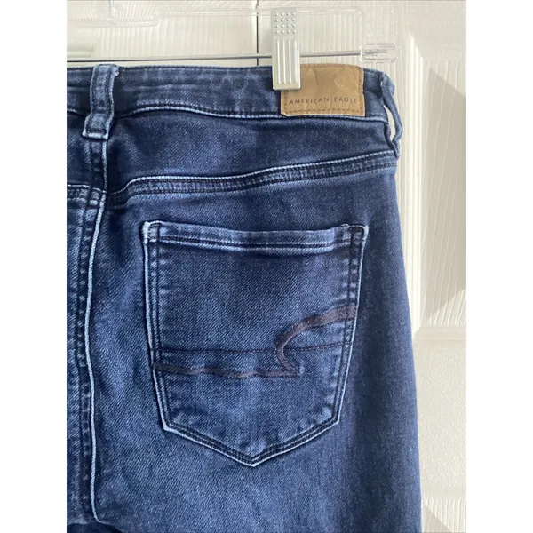 American Eagle Super Stretch Jeggings Womens Size 4 Dark Wash Skinny Jeans Denim - Image 4