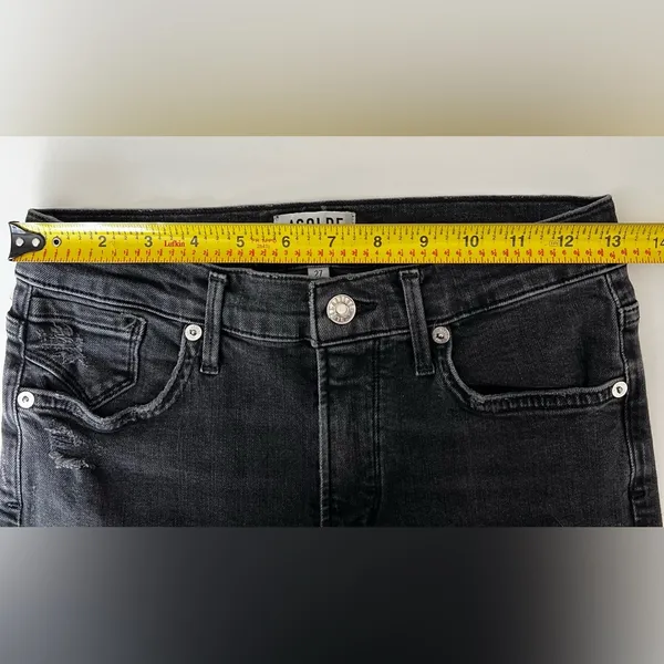 Agolde grey Feel Good denim pants raw hem 27 - Image 5