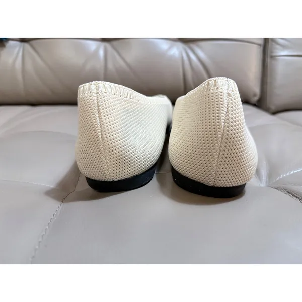 Vivaia Ballet Flats Aria 5.0 Pointed Toe Cream Ivory Knit Shoes Womens 43 - Image 4