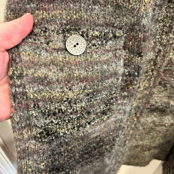 prAna Womens Small Marled Boucle Wool Blend Open Front Longline Cardigan Sweater - Image 8