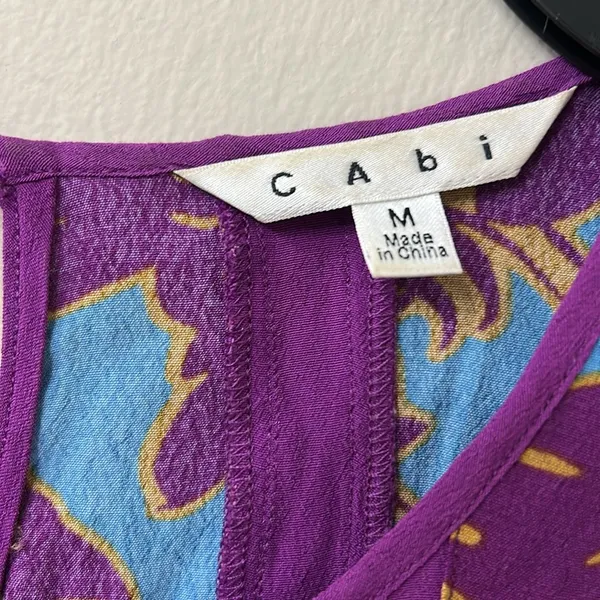 Cabi Palm Grass Tropical Sleeveless Blouse Sz M - Image 4