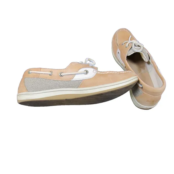 Sperry Women’s Koifish Boat Shoes Tan 9M Leather Mesh Nautical Loafers - Image 8