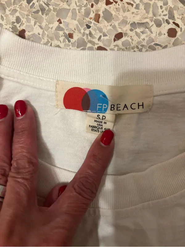 Free people beach oversized off white tshirt dress small - Image 2