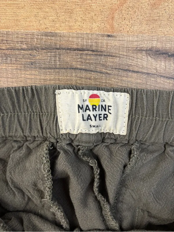 Marine Layer Allison Cropped Pants Dolphin Hem Green Women’s - Image 5