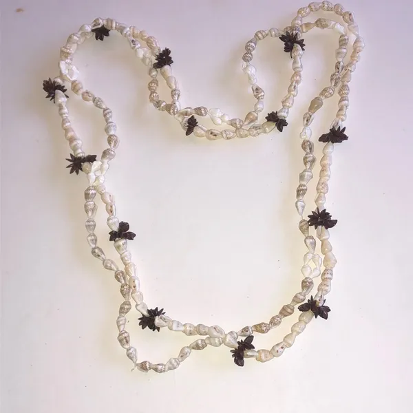 White and Brown Shells Flower Long Necklaces - Image 2