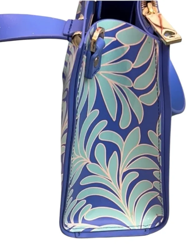 Kate Spade Cobalt Blue and Mint Green SeaFern Leaf-Print Tote - Image 8